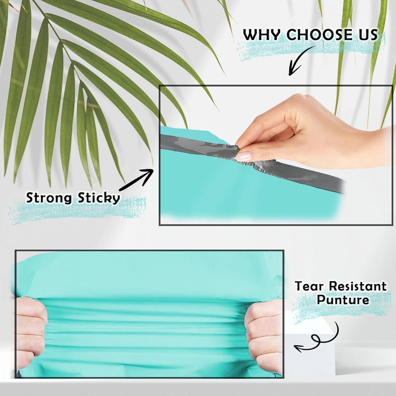 Yens Poly Mailers 10X13 100 Pack Teal,Strong Self Seal Adhesive Shipping Envelopes Waterproof for Shipping, Mailing, Packaging M4 - Image 4